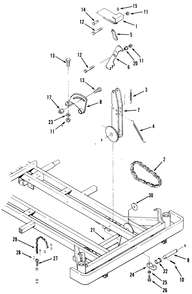 Attachment Height Control Diagram and Parts List for Z1-24OE04 1000001 - 1999999 Toro Lawn Tractor