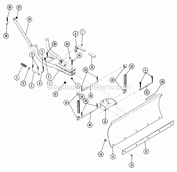 Parts List For 42-In. Dozer Blade Model 6-711 Diagram and Parts List for ST-326 1966 Toro Snow Blower