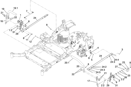 Motion Control Assembly Diagram and Parts List for 74955CP (290000001-290999999)(2009) Toro Lawn Mower