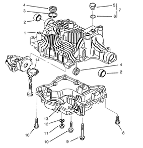 Transaxle Case Diagram and Parts List for 72042 5900001 - 5900796 Toro Lawn Tractor