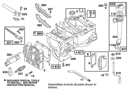 Engine Briggs & Stratton Model 12h802-1766-E1 Diagram and Parts List for 20490 8900001 - 8999999 Toro Lawn Mower