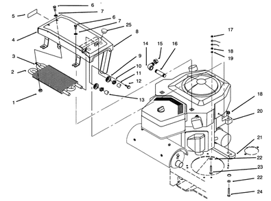 Engine,& Cooler Diagram and Parts List for 30191 590001 - 599999 Toro Lawn Tractor Accessories