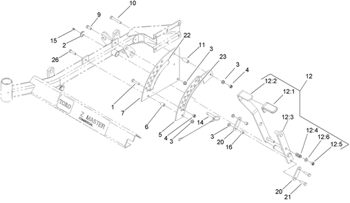 Height-Of-Cut Assembly Diagram and Parts List for 74416TE (280000001-280999999)(2008) Toro Lawn Mower