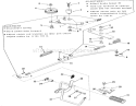 Brake And Clutch Linkage Diagram and Parts List for 23-11BP03 1984 Toro Lawn Tractor