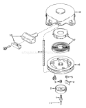 Rewind Starter Diagram and Parts List for 23000 2000001-2999999 - 1972 Toro Lawn Mower