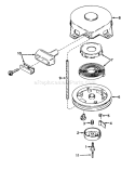 Rewind Starter Diagram and Parts List for 23201 3000001-3999999 - 1973 Toro Lawn Mower