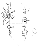 Carburetor Diagram and Parts List for 23205 7000001-7999999 - 1977 Toro Lawn Mower