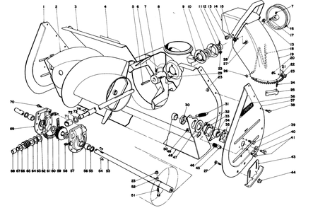 Auger Assembly Diagram and Parts List for 38150 9000001 - 9999999 Toro Snow Blower