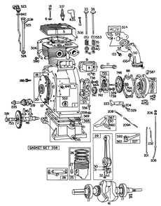Engine Briggs And Stratton Model No. 326437-0262-01 Diagram and Parts List for 30760 90001 - 99999 Toro Lawn Tractor