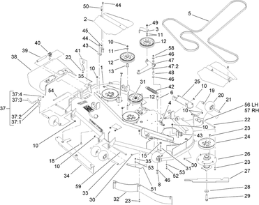 Part Location Diagram of 108-5944 Toro Deck Decal Assembly