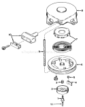 Rewind Starter Diagram and Parts List for 23267 1000001-1999999 - 1981 Toro Lawn Mower