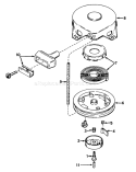 Rewind Starter Diagram and Parts List for 23267 8000001-8999999 - 1978 Toro Lawn Mower