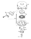 Rewind Starter No. 590420 Diagram and Parts List for 23375 0000001-0999999 - 1980 Toro Lawn Mower