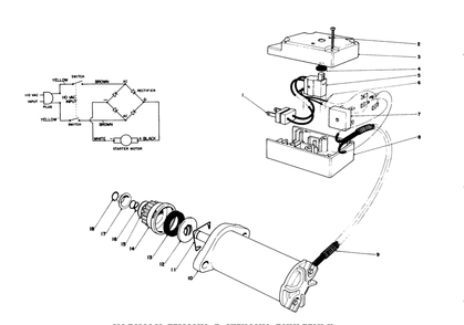 Starter Motor & Switch Assembly Diagram and Parts List for 38235 2000001 - 2999999 Toro Snow Blower