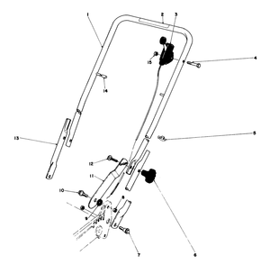 Handle Assembly Diagram and Parts List for 20700 1000001 - 1999999 Toro Lawn Mower