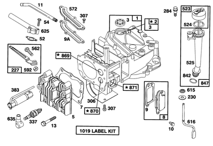 Engine Briggs & Stratton Model 12f802-0667-01 Diagram and Parts List for 20808B 6900001 - 6999999 Toro Lawn Mower