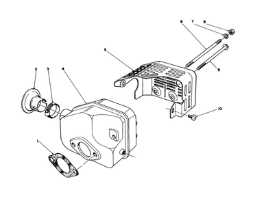 Muffler Assembly Diagram and Parts List for 16202C 5000001 - 5999999 Toro Lawn Mower