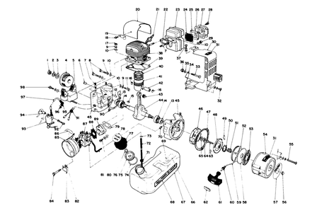 Engine Assembly Diagram and Parts List for 30940 4000001 - 4999999 Toro Leaf Blower / Vacuum