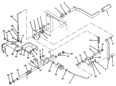 Parking Brake Assembly Diagram and Parts List for Y1-20OE03 2000001 - 2999999 Toro Lawn Tractor