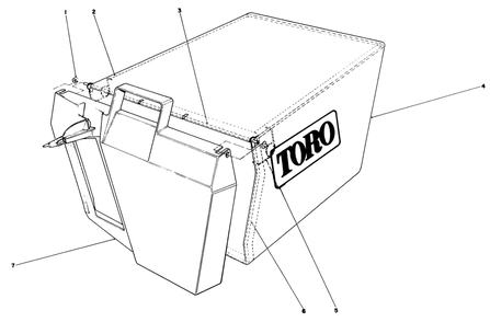 Grass Bag Assembly No. 11-0159 Diagram and Parts List for 20588 6000001 - 6999999 Toro Lawn Mower