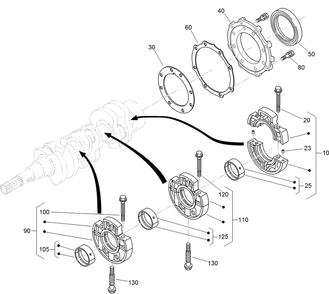 Main Bearing Case Assembly Diagram and Parts List for 22324 407960000 - 409359999 Toro Lawn Tractor Accessories