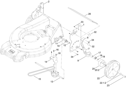 Rear Wheel And Height-Of-Cut Assembly Diagram and Parts List for 21693 413000000 - 414499999 Toro Lawn Mower