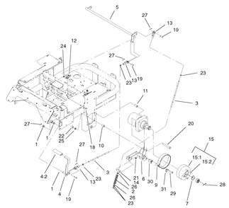 Brake And Wheel Hub Assembly Diagram and Parts List for 74228 (220000001-220999999)(2002) Toro Lawn Mower