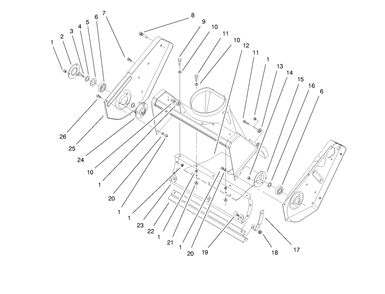 Side Plate And Scraper Assembly Diagram and Parts List for 38422 8900001 - 8999999 Toro Snow Blower