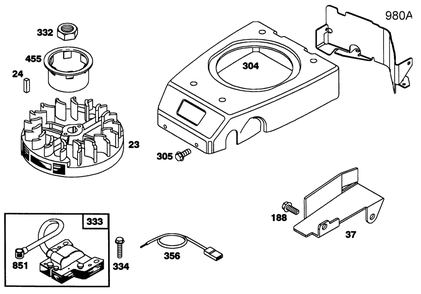 Engine Gts 150 77-9140 Diagram and Parts List for 22151 3900001 - 3900855 Toro Lawn Mower
