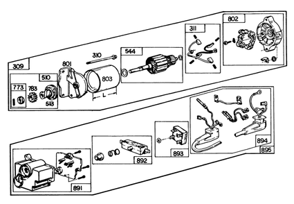 Starter Motor Kit Model No. 37-4630 (Optional) Diagram and Parts List for 38090 4000001 - 4999999 Toro Snow Blower