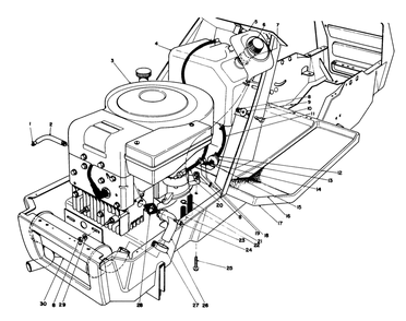 Engine Assembly Model 57360 Diagram and Parts List for 57300 1000001 - 1999999 Toro Lawn Tractor