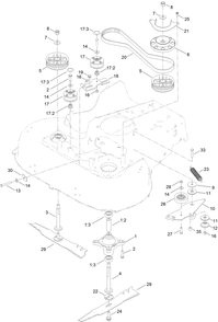 Spindle And Belt Assembly Diagram and Parts List for 21810 414255982 - 999999999 Toro Lawn Mower