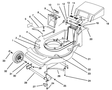 Housing Assembly Diagram and Parts List for 20801BC 4900001 - 4999999 Toro Lawn Mower