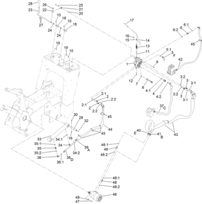 Hydraulic Control Assembly Diagram and Parts List for 22972 402461470 - 404709999 Toro Lawn Tractor Accessories