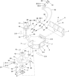 Grinder Frame, Head And Hydraulic Motor Assembly Diagram and Parts List for 22429 404320000 - 999999999 Toro Lawn Tractor Accessories