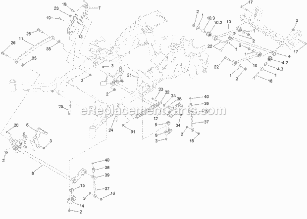 Deck Lift Assembly Diagram and Parts List for 74927 315000001-315999999 Toro Lawn Mower