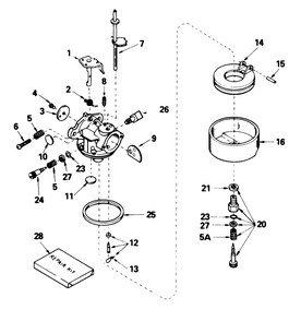Carburetor No. 632378 Diagram and Parts List for 38035 9000001 - 9999999 Toro Snow Blower