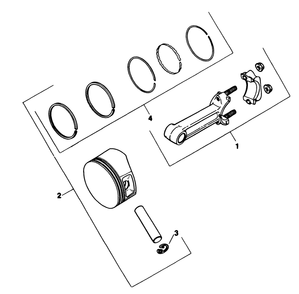 Piston & Rod-Engine Kohler Model No. M18qs-24657 (Continued) Diagram and Parts List for 30718 1000001 - 1999999 Toro Lawn Tractor