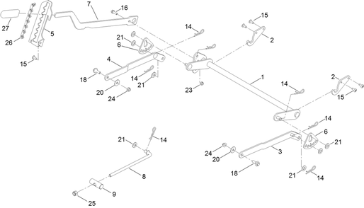 Deck Lift Assembly Diagram and Parts List for 74690 411000000 - 411699999 Toro Lawn Tractor