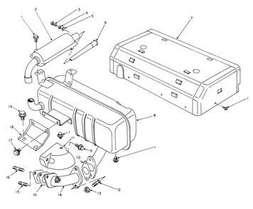 Muffler Assembly Diagram and Parts List for 62040 4000001 - 4999999 Toro Generator