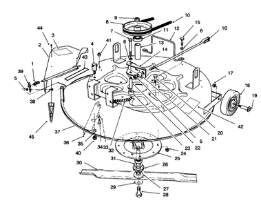 Cutting Unit Assembly Diagram and Parts List for 70060 6900001 - 6999999 Toro Lawn Tractor