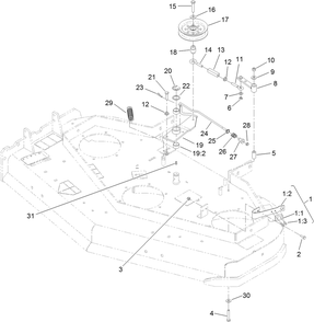 Idler Assembly Diagram and Parts List for 39638 400000000-404324999 Toro Lawn Mower