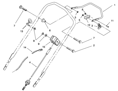 Traction Control Assembly Diagram and Parts List for 20766BC 49000001 - 49999999 Toro Lawn Mower