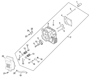 Head, Valve And Breather Assembly Diagram and Parts List for 30299TE (230000001-230999999)(2003) Toro Lawn Mower