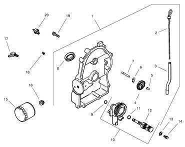 Group 3-Oil Pan/Lubrication Diagram and Parts List for 22304 900001 - 990001 Toro Lawn Tractor Accessories