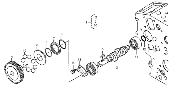 Fuel Camshaft Assembly Diagram and Parts List for 22303 990001 - 999999 Toro Lawn Tractor Accessories
