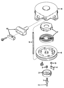 Model 590420 Rewind Starter Assembly (Recoil) Diagram and Parts List for 57111 1000001 - 1999999 Toro Lawn Tractor