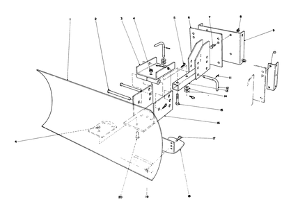 Grader Blade Assembly (Model No. 59099)(Optional) Diagram and Parts List for 38160 4000001 - 4999999 Toro Snow Blower