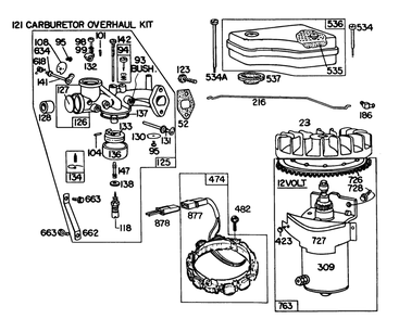 Briggs & Stratton Model 191707-5641-01 (Model 57300) Diagram and Parts List for 57300 1000001 - 1999999 Toro Lawn Tractor