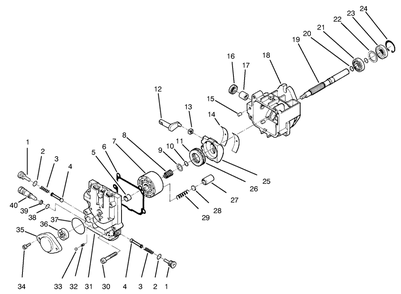 Hydraulic Pump Assembly No. 95-1538 Diagram and Parts List for 30189 790001 - 799999 Toro Lawn Tractor Accessories